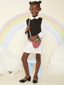 兒童黑色時尚女童高跟鞋 - 黑色 - 查看 6