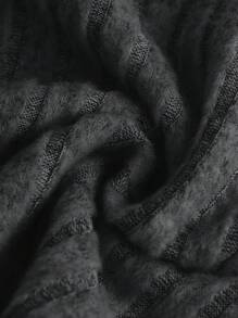 Đan Sọc Cổ cao Tay áo dài Ngày lễ Đầm - Màu xám đen - Xem 6