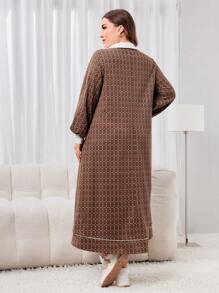 Mulvari Vestido De Talla Grande Con Cuello En Forma De A Para Mujer - Multicolor - Ver 3