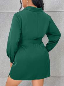 Celure Plus Size Women's Wrap Solid Color Long Sleeve Dress Fall Cloth For Women