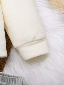 SHEIN Baby Boys' Star Pattern Hooded Sweatshirt, Solid Color Vest, Footed Pants 3pcs/set - Multicolor - View 3