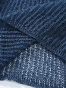 Manfinity Hypemode Men's Solid Color Loose Fit Flared Sleeve Casual Sweater - Blue - View 6