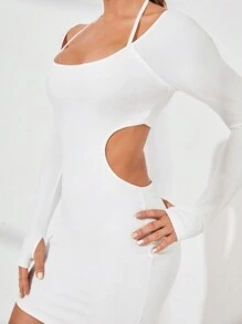 VARSITIE Sports Tennis Basic  Chest Cup With  DRESS - White - View 3