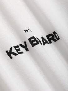 Dazy Petite Plus Women's Letter Print Drop Shoulder T-Shirt - White - View 3