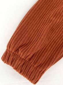 SHEIN Unity 雪人貼片燈芯絨夾克 - 紅色 - 查看 4