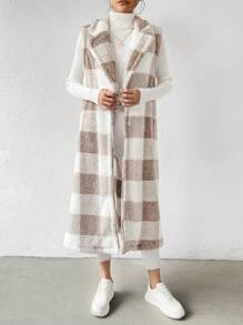 SHEIN LUNE Của phụ nữ Kẻ sọc Không tay Dài áo - Nhiều màu - Xem 3