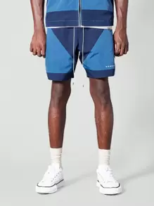 SUMWON Nylon ngắn với các tấm chặn màu - Màu xanh lam - Xem 2