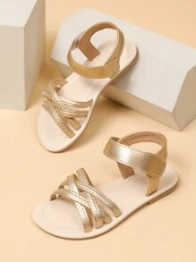 1pair Children's Flat Sandals Multicolor Girls' Item