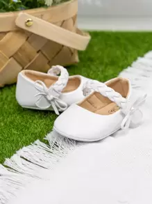 Cute Knitted Princess Style Shoes For Infant Girls - White - View 3