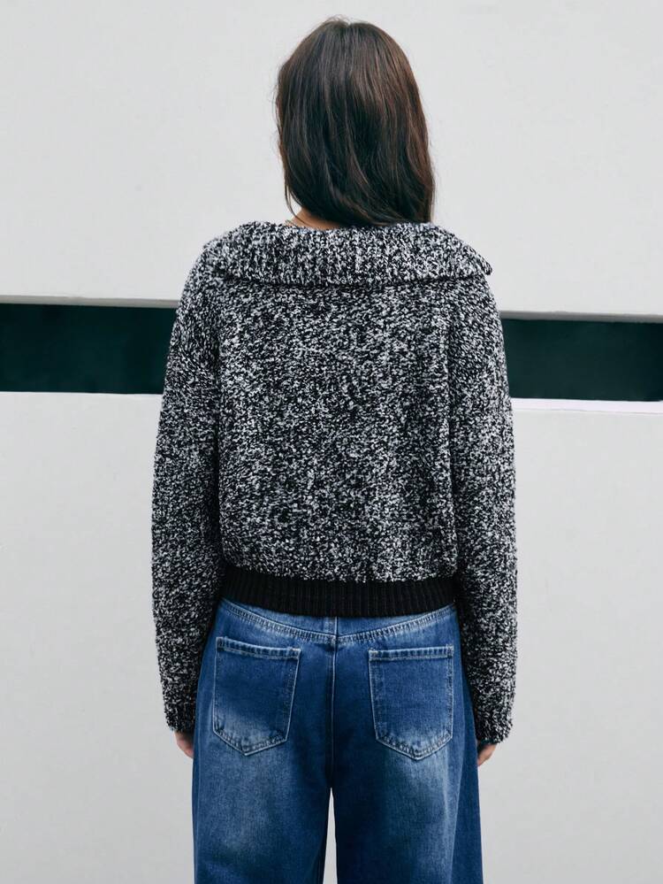 Women's Fashionable Oblique Zipper Loose-fit Cardigan