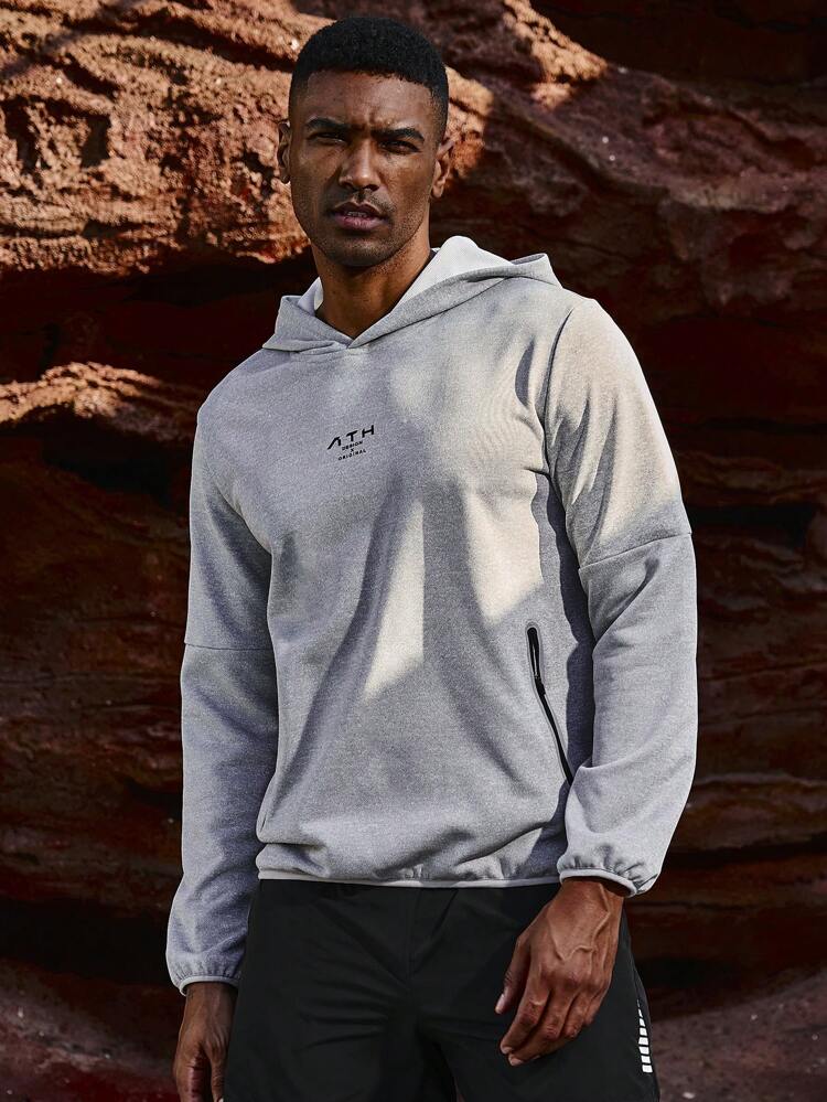 Boyfriend Style Men's Hooded Sweatshirt With Fashionable Text Pattern Print Sweatshirt Boyfriend Style Men Sweatshirt