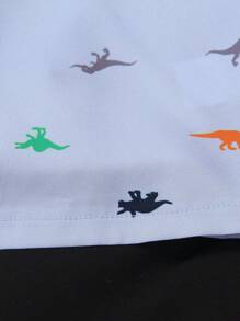 SHEIN Toddler Boys' Dinosaur Printed Button-front Shirt For Spring And Autumn - Multicolor - View 6