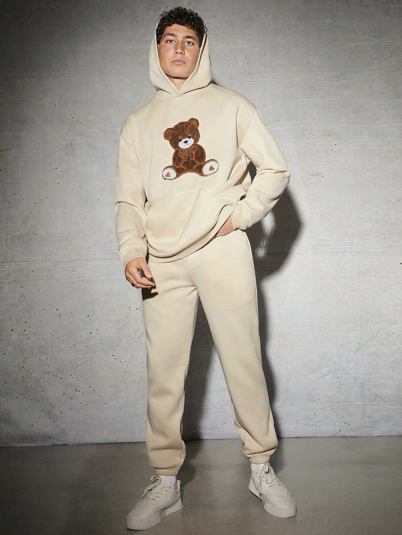 Manfinity Homme Men's Bear Embroidery Hooded Sweatsuit SHEIN USA