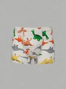 6pcs/Set Young Boy Dinosaur Print Boxer Briefs, Same Color Series