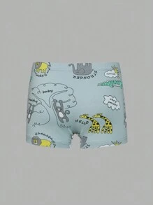 6pcs/Set Young Boy Dinosaur Print Boxer Briefs, Same Color Series