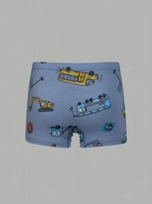6pcs/Set Young Boy Dinosaur Print Boxer Briefs, Same Color Series