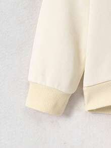 SHEIN Little Girls' Fashionable Apricot Long Sleeve Sweatshirt For Autumn/winter - Apricot - View 4