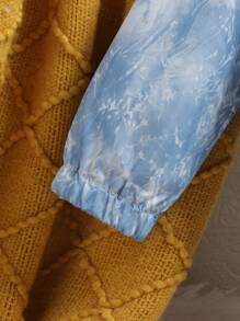 Infant Boys' Simple Rendered Long Sleeve Windproof Loose Warm Jacket - Blue - View 3