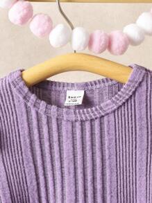Baby Girls' New Arrival Casual Elegant Vintage Style Plush Soft Comfortable Long Sleeve Dress With Three Colors In One Set, Autumn And Winter - Multicolor - View 7