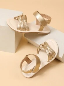 1pair Children's Flat Sandals Multicolor Girls' Item