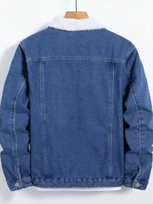 Manfinity Hypemode Chaqueta De Mezclilla Para Hombre Con Bloques De Color Y Cuello De Contraste