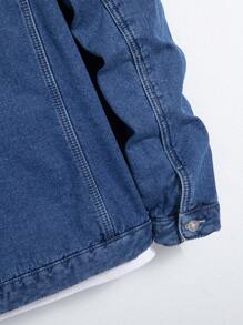 Manfinity Hypemode Chaqueta De Mezclilla Para Hombre Con Bloques De Color Y Cuello De Contraste