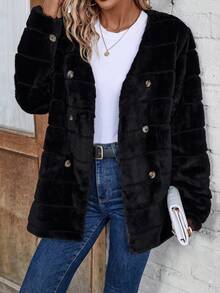 SHEIN Clasi 時尚女士外套 - 黑色 - 查看 6