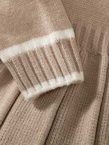 Baby Girls' Pleated Cable Knitted Sweater Dress For Winter