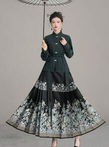 新款冬季毛絨面料立領中式長袖襯衫日常,通勤上衣漢服農歷新年,中式服裝