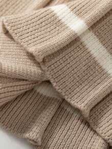 Baby Girls' Pleated Cable Knitted Sweater Dress For Winter