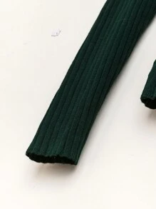 Calvaya 女款大尺碼有領羅紋針織毛衣 - 綠色 - 查看 5