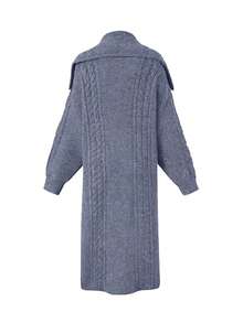 女士釦鈕釘開襟衫 - 灰色 - 查看 2