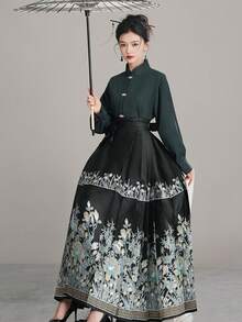 新款冬季毛絨面料立領中式長袖襯衫日常,通勤上衣漢服農歷新年,中式服裝