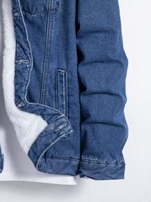 Manfinity Hypemode Chaqueta De Mezclilla Para Hombre Con Bloques De Color Y Cuello De Contraste
