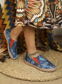 Baskets élégantes pour femmes de style sportif avec blocs de couleurs pour un port confortable au printemps et à l'automne, chaussures de sport décontractées - Bleu azur - Voir 4