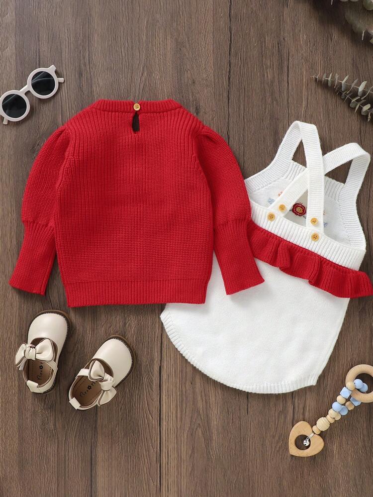 Baby Toddler's Bubble Sleeve Sweater And Jumpsuit Sweater Set