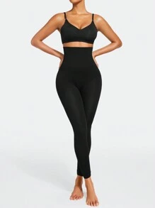 SHEIN Shape Pantalones De Cintura Alta Para Mujer Que Controlan El Abdomen Y Adelgazan