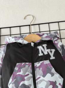 Baby Boys' Camo Letter Print Jacket And Pants Set - Green - View 4