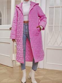 Chiquease Long Pink Padded Padded Coat Clothes Winter - Pink - View 1