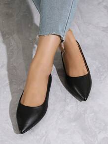 2025秋季女士夏季新款简约风格一脚蹬尖头户外时尚百搭平底鞋