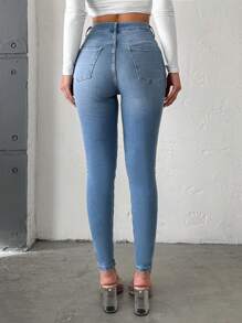 EURMUSE Women's Slim Fit Jeans - Medium Wash - View 2