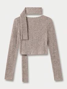 SHEIN Unity 2入組女式大圓領長袖t恤並配有圍巾 - 彩色 - 查看 5