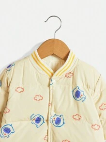 Abrigo acolchado con diseño de elefante y nube encantador para bebé niño