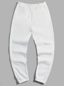 RueChic Men Mountain Print Drawstring Waist Sweatpants - White - View 2