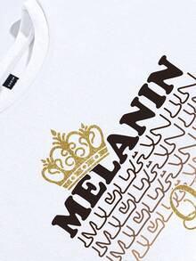 INAWLY Của phụ nữ Tay áo dài Vòng cổ Áo chui đầu Áo nỉ Với Lá thư Và In Vương miện - trắng - Xem 4