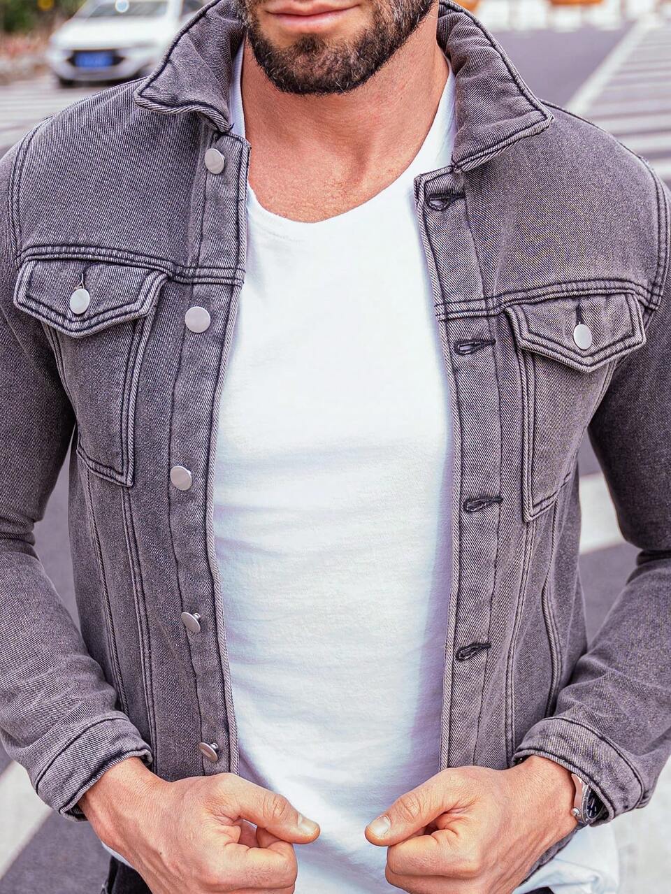 Men's Long Sleeve Denim Jacket