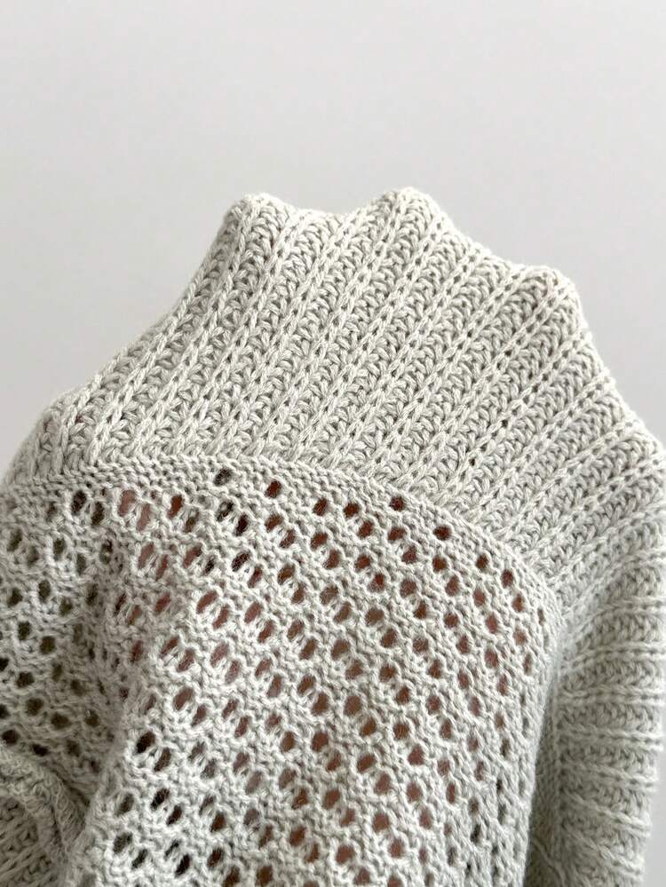 Solid Color Drop Shoulder Knit Pullover Fall Winter Sweater