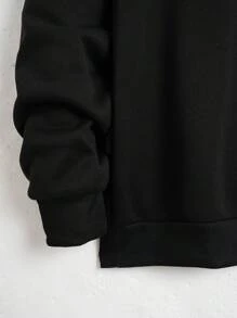 Nam Hoạt hình gấu trúc In Áo nỉ Và Quần Bộ - màu đen - Xem 8