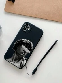 SOGO 石膏人頭造型手機殼連掛繩 - 黑色 - 查看 3