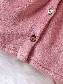 Baby Girls' Color Block Plush Rabbit Ear Hooded Coat